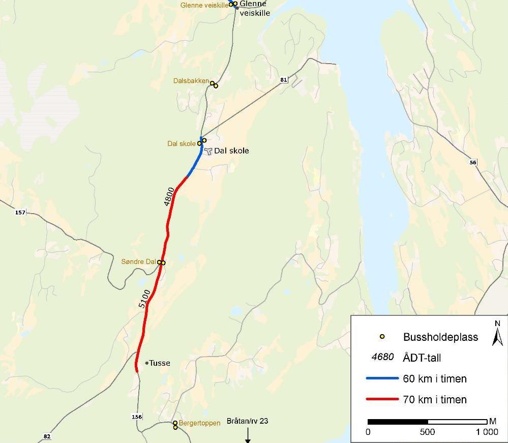 Fv.156 Bråtan Tusse Gang- og sykkelveg langs fv.