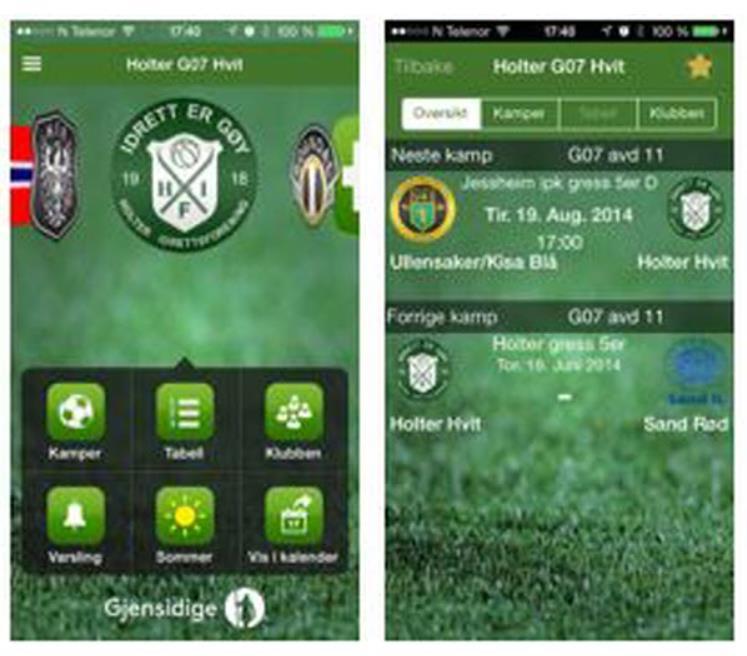 Sesongen 2018 Resultatregistrering App Min Fotball