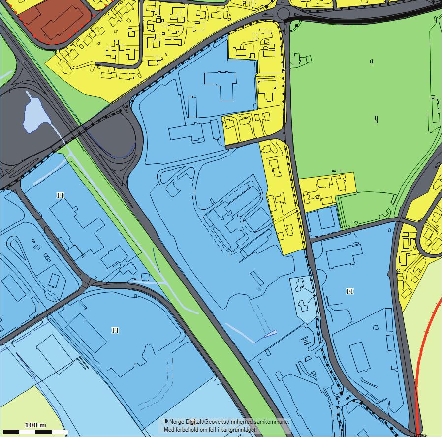 2.2 EKSISTERENDE PLANER Planområdet ligger innefor kommunedelplan Verdal byområde, vedtatt 26.03.