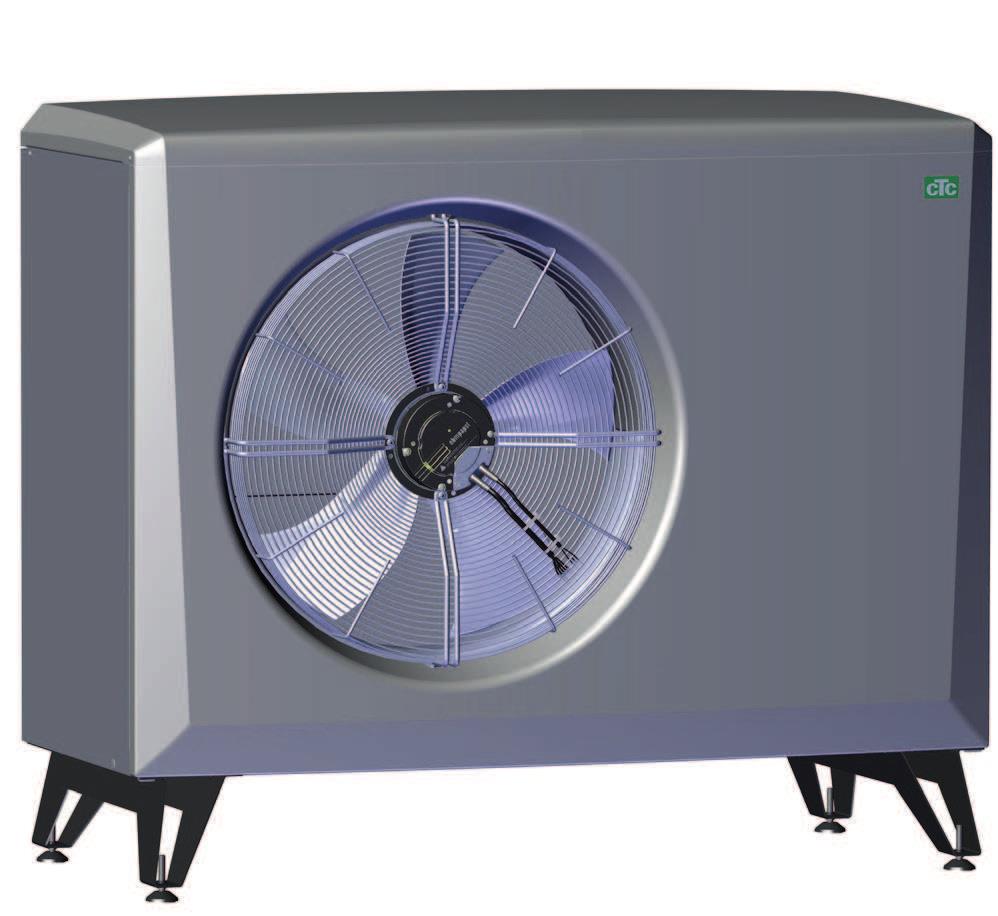 Det komplette systemet CTC EcoAir 510M CTC EcoAir 510M er en modulerende uteluftvarmepumpe som tar varme fra luften ute og leverer den til husets eksisterende varmesystem.