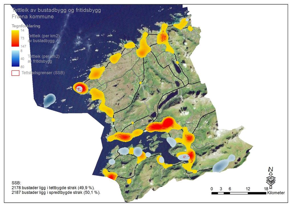 Bustadar og hushald 213 Kommunestatistikk 216 Fræna kommune Små endringar