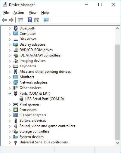 Windows 7 eller VISTA: Klikk på Start velg Kontrollpanel velg Enhetsbehandling klikk på Porter (COM og LPT) Windows 8 og 8.