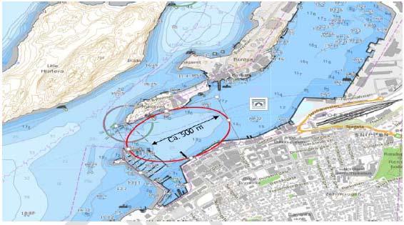 7 Sjødeponi Det vises til punkt 4 i dumpesøknaden. Planlagt tiltak Strandkantdeponiet vil ikke ha stor nok kapasitet til å romme hele mudringsvolumet fra Bodø havn. Ca.