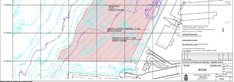 dyptgående skip, og det planlegges derfor utdyping av dette området. I 2016 ble det mudret i ca. 25 m bredde og ned til 11,5 m dybde foran Terminalkaia.