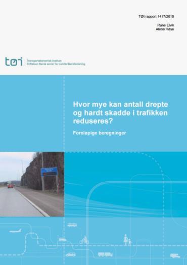 37 Effekt av trafikksikkerhetstiltak fra TØI-rapport (2015) Transportøkonomisk institutt har utarbeidet en rapport hvor det er vurdert tiltak spesielt med tanke på en reduksjon av alvorlighetsgraden