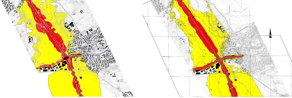 Støyrapport 31 Figur 0-2: Søndre planområde, ingen skjermingstiltak.
