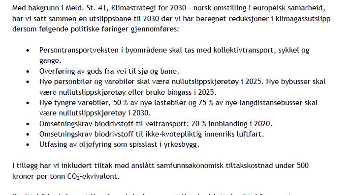 Nasjonale miljømål mulig tiltaksplan