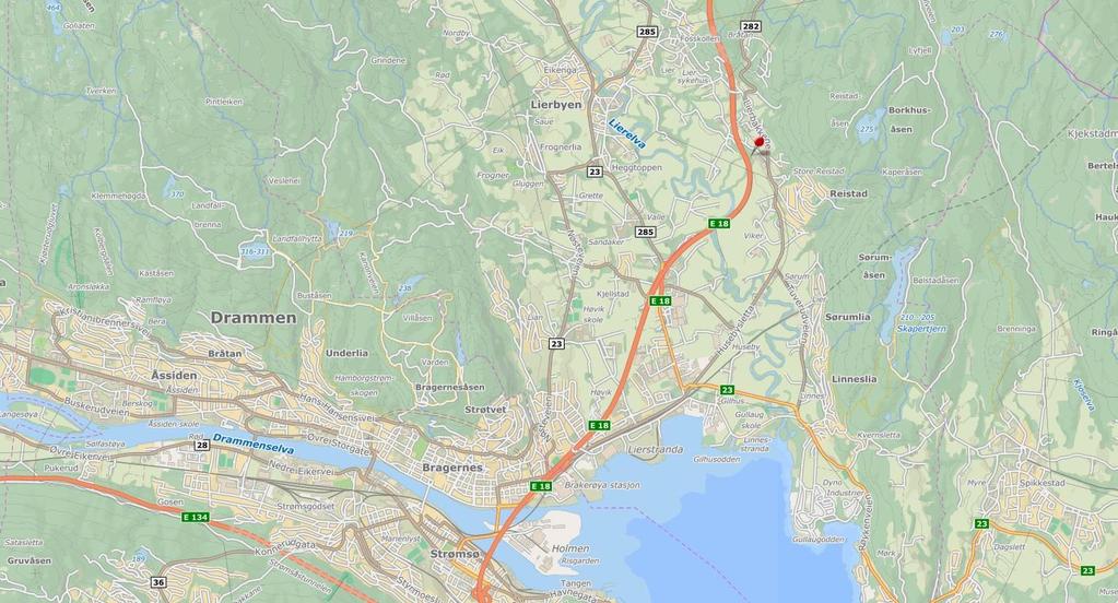 Beliggenhet og kommunikasjon Kongsberg: Lier kommune har omlag 25 700 innbyggere per oktober 2016. Lier kommune er i sterk vekst, men ønsker fortsatt å være en grønn oase mellom Drammen og Asker.