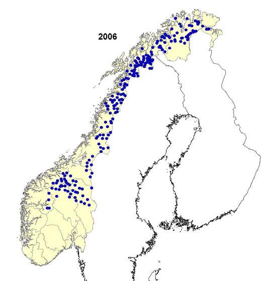 2 Materiale og metoder De årlige yngleregistreringene av jerv i Norge utføres i henhold til Instruks for yngleregistrering av jerv utarbeidet av det nasjonale overvåkingsprogrammet for rovvilt