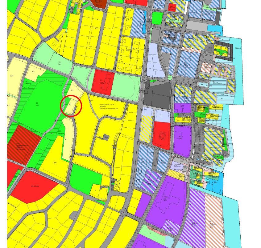 (Bilde: Kartutsnitt fra Byplan for Sortland Blåbyen 2015 2027.) Vurderinger og konklusjon Ekstern rådgiver har gitt en anbefaling i reguleringssaken.