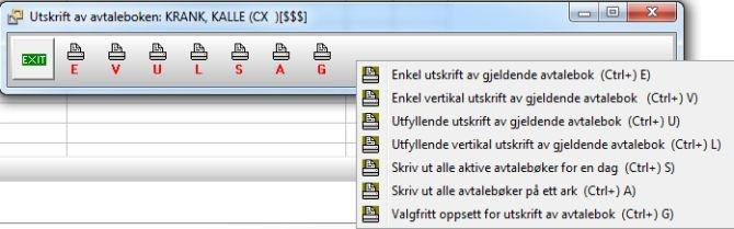 Ctrl+P. Følgende meny kommer opp : Velg blant de forskjellige type utskrft.