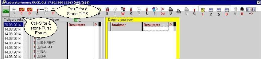 Laboratorie 39 for analysering ved et annet laboratorium. 7.10 Fjerne prøve fra dagens rekvirerte prøver Stå i pasienthovedmenyen. L eller Alt L for laboratoriemenyen.