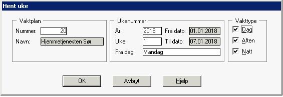 3.0 Arbeide med ukeplan Ukeplan i Profil finner du i modulen Personell. Ukeplan lages ved å kjøre rapporter, rapportene henter brukere og oppgavelinjer og fordeler disse til respektive arbeidslister.