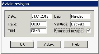 Dersom man ønsker å bruke noe ressurser på å lage listen slik at ikke for mange oppgaver havner innenfor samme tidssone, er det en rutine som håndterer dette godt, nemlig Revidere avtale.