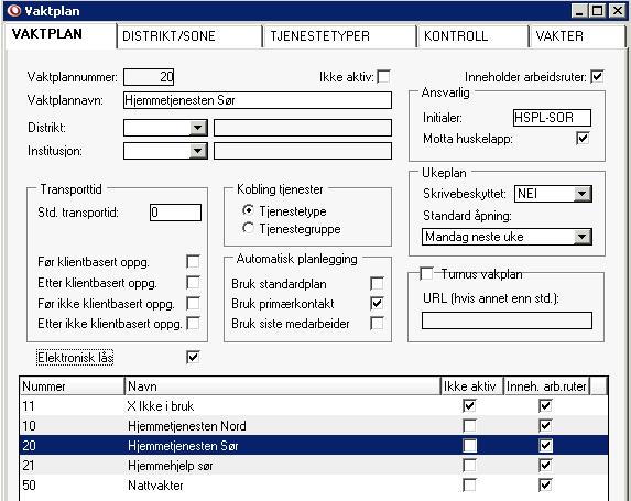 5.8 Vaktplaner Vaktplan i Profil definerer rutiner knyttet til hvordan vi skal arbeide med arbeidsplaner.