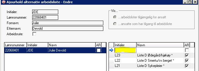 5.11 Gi ansatte tilgang til arbeidslister Arbeidslister kopieres fra Profil og til nettbrett eller annen type bærbar teknologi.