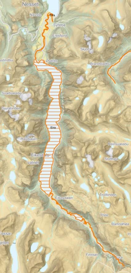 3.20 Eira Eiravassdraget er betraktet som et vassdrag som er godt egnet for drivtelling siden sikten i vannet ofte er svært god. Det ble derfor planlagt et uttaksfiske basert på undervannsjakt.