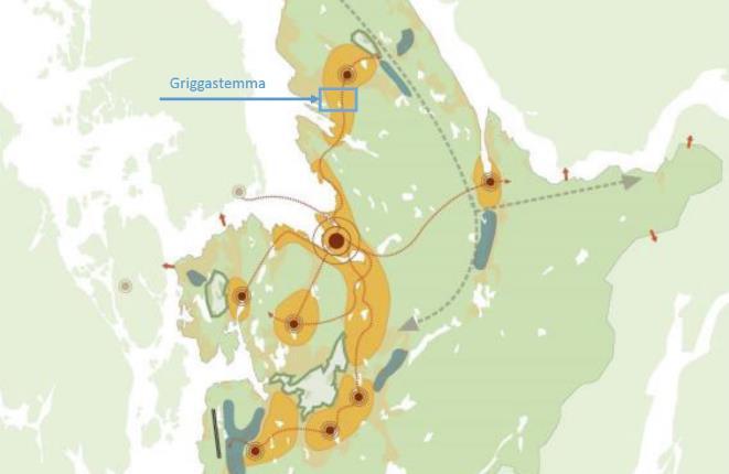 Figur 1: utsnitt fra Strategisk temakart Bergen 2030 Planområdet ligger i bydel Åsane, ca. 10 km nord for Bergen og ca. 2 km sør for Åsane sentrum.
