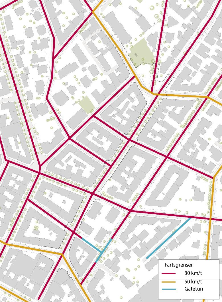 Mellom dagens holdeplass og Riddervolds plass justeres trikketraseen noe mot nord i gateløpet, og dagens parkeringsplasser fjernes.