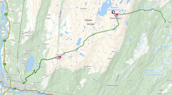 Post nr. 7: Pilfjellet/Tuva 758 moh. Kartblad: 1926 III Trofors Middels Parker ved fotballbanen på Trofors, og gå så veien til Almvatnet. Her er det plassert en trimkasse ved vegenden.