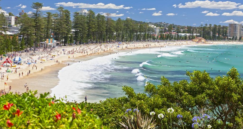 Manly Beach er en av Sydneys fineste strender. Reis gjennom de eksklusive områdene i Double Bay og Rose Bay.