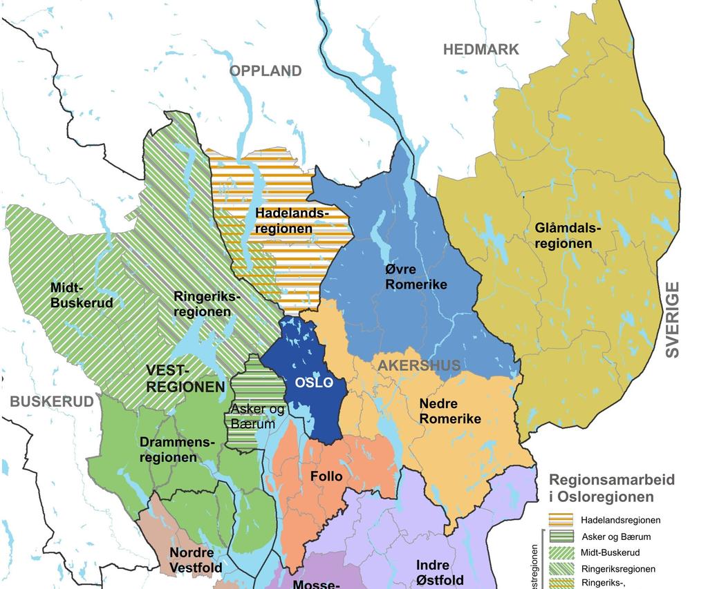 Delregionene i Osloregionen