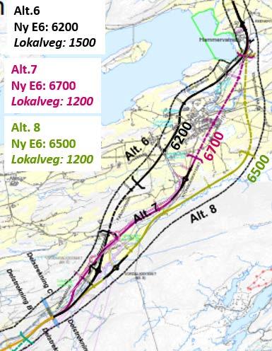 Temarapport KU Prissatte konsekvenser 28 Figur 13 Trafikktall ÅDT for år 2024 for kombinasjoner av