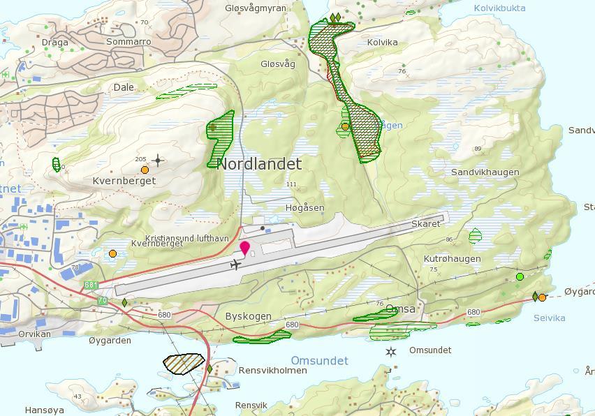 5.2 Naturverdier Gløsvågen er et naturreservat som ligger nordøst for flyplassen (Figur 5-2).