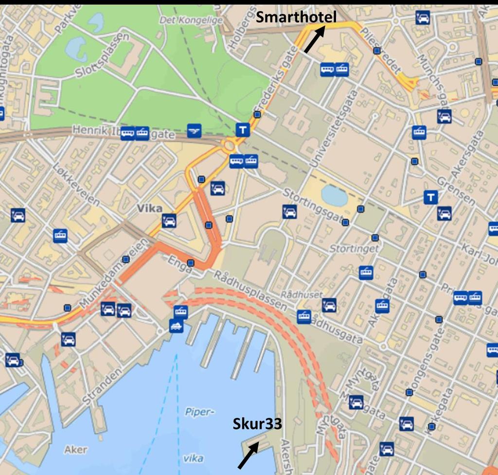 Overnatting Miljøringen har for reservert rom på Smarthotel Oslo som ligger i St. Olavsgate 26 (se kartet under). Prisen er kr. 835 for enkeltrom og kr. 1135 for superiorrom pr. døgn inkl. frokost.