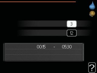 Meny 2.9.2 varmtvannssirk. driftstid Innstillingsområde: 1-60 min. Fabrikkinnstilling: 3 min. stillstandstid Innstillingsområde: 0-60 min. Fabrikkinnstilling: 12 min.