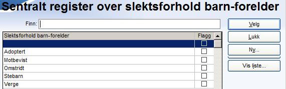 Venstre-klikk Barnliste