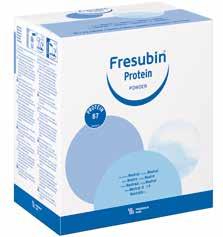1 porsjonspose Fresubin Protein POWDER inneholder 10 gram protein og 41 kcal