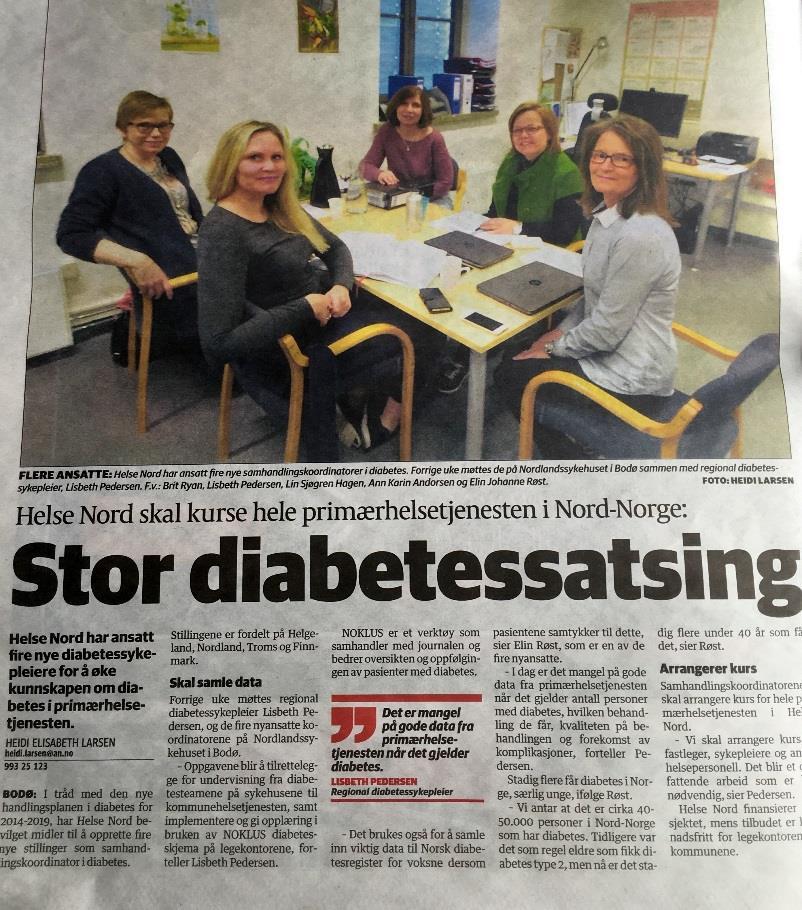 Diabetessatsing i Helse Nord Satsningsområde: Ved revidering av Helse Nords handlingsplan i diabetes «fra handling til samhandling»