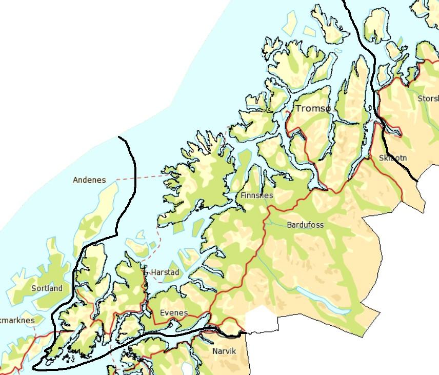 Troms reinbeiteområde Troms reinbeiteområde følger andre grenser