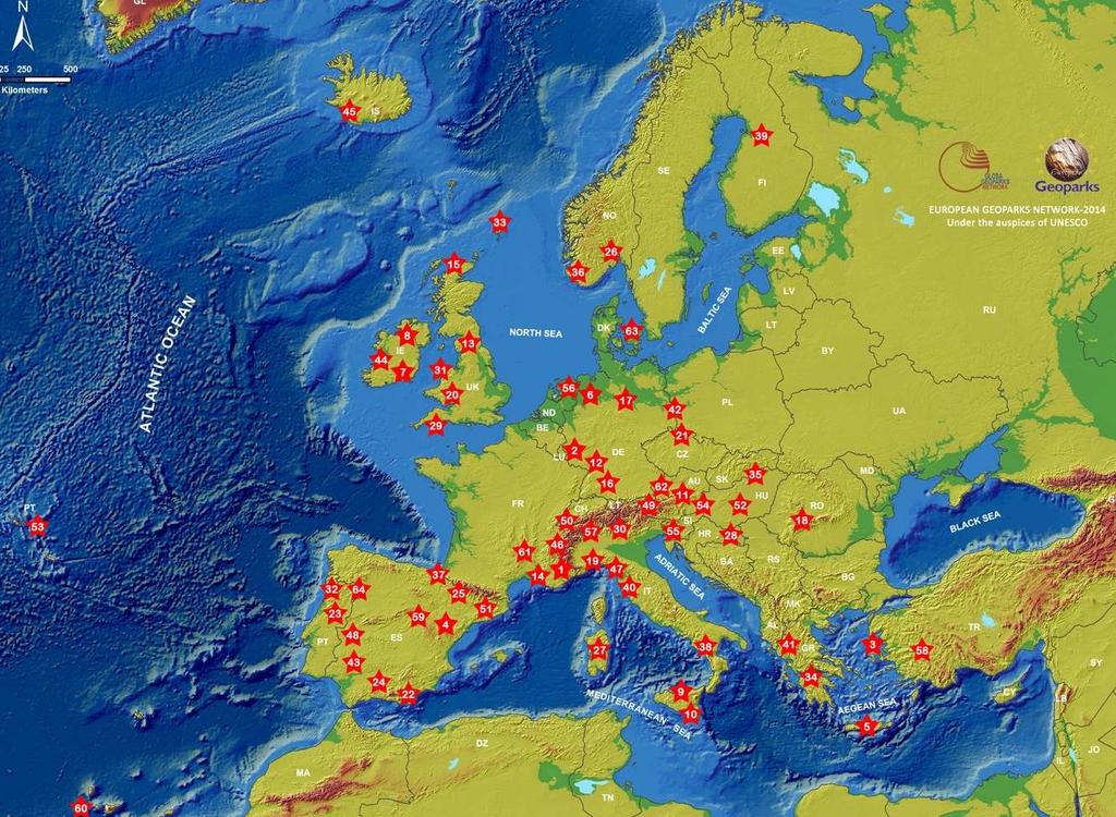 EUROPEAN GEOPARKS NETWORK, EGN 2016: 69 europeiske geoparker- mange nye