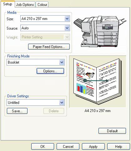 WINDOWS PCL 1. I kategorien Oppsett i driveren henter du frem de lagrede driverinnstillingene du vil bruke. 2.