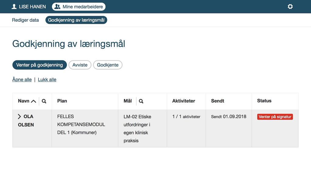 Ved avbrytelse av godkjenningen, havner