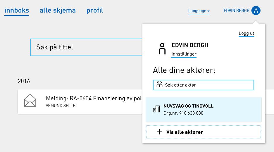 Brukerveiledning for rapportering av Utenrikshandel med tjenester (UHT) RA-0692 via Altinn Foretak som du kan representere For å fylle ut et skjema for foretaket, må du ha en rolle på vegne av