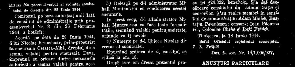 al S: A. R. Theodor Atanasiu & Co.", eu sediul in Bucuresti,,str. BArAtiei Nr. 31, ne-am intrunit luat in discutie chestiunea Infiinàrii unei sucursale in ()raa]. Sibiu, ho- grind.