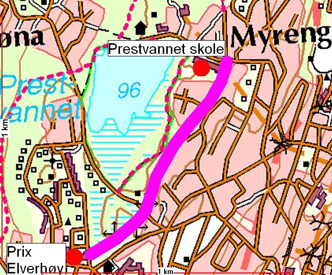 Figur 1 Regulert vegtrase i plan 68 Planområdet omfattes av kommuneplanens fortetningsbestemmelser. Etablering av flere boliger (fortetning) har vært forhindret av eksisterende reguleringsplan.