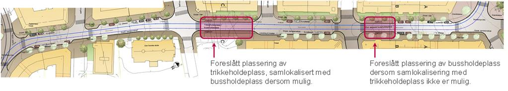 2.3 LØSNING FOR SKOVVEIEN Skovveien har i dag sidestilt parkering på begge sider av kjørebanen. Gatebredden fra kantstein til kantstein er ca. 11 meter, men varierer noe fra kvartal til kvartal.