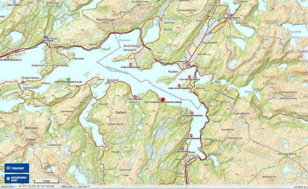 2 Materiale og metode 2.1 Område og prøvestasjoner Oppdrettslokaliteten Storvika i Skjerstadfjorden ligger i Skjerstadfjorden i Bodø Kommune, Nordland Fylke.