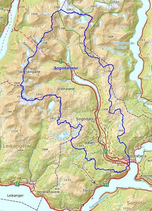 3. Verna vassdragsområde Planområdet ligg i tilknytning til den verna Sogndalselvi