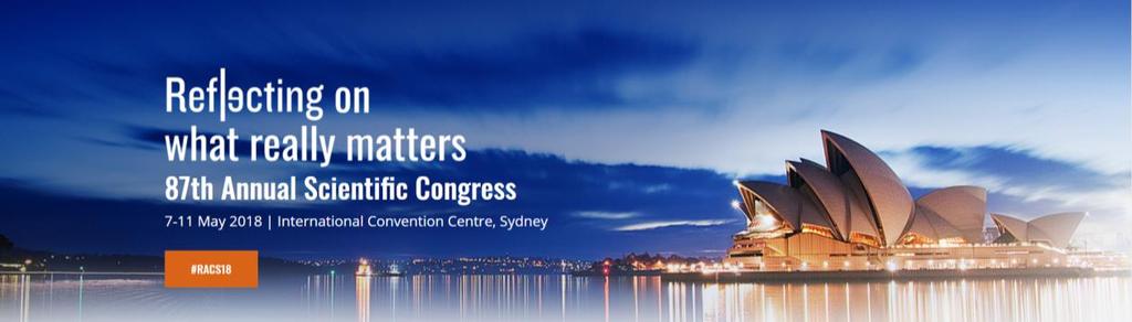 Rapport fra «The 87th Royal Australasian College of Surgeons (RACS) Annual Scientific Congress» Sydney 7-11 mai 2018.