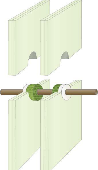 Detaljtegninger FR AKRYL KOBBERRØR BRANNMOTSTAND EI 180 C/U (E 240 C/U) ALUPEX RØR BRANNMOTSTAND EI 60 C/U (E 120 C/U) rørdiameter + 18mm 20mm tykk rørskål av steinull densitet 80kg/m 3 100cm på