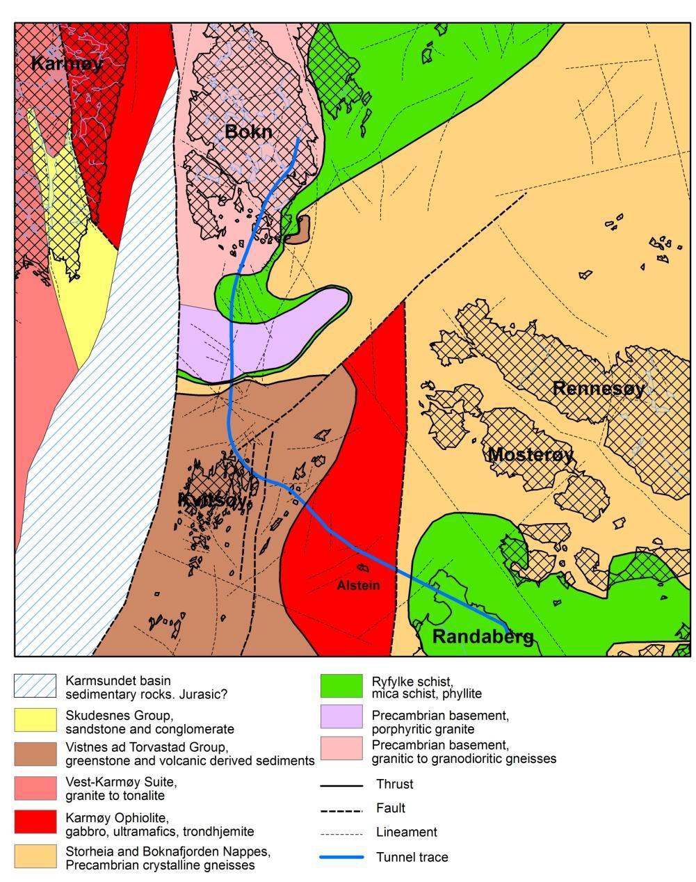 Berggrunn I V IV V O II III I Figur 8 NGUs tolkning av de geologiske forholdene. Romertall viser til bergartsbeskrivelsen under.