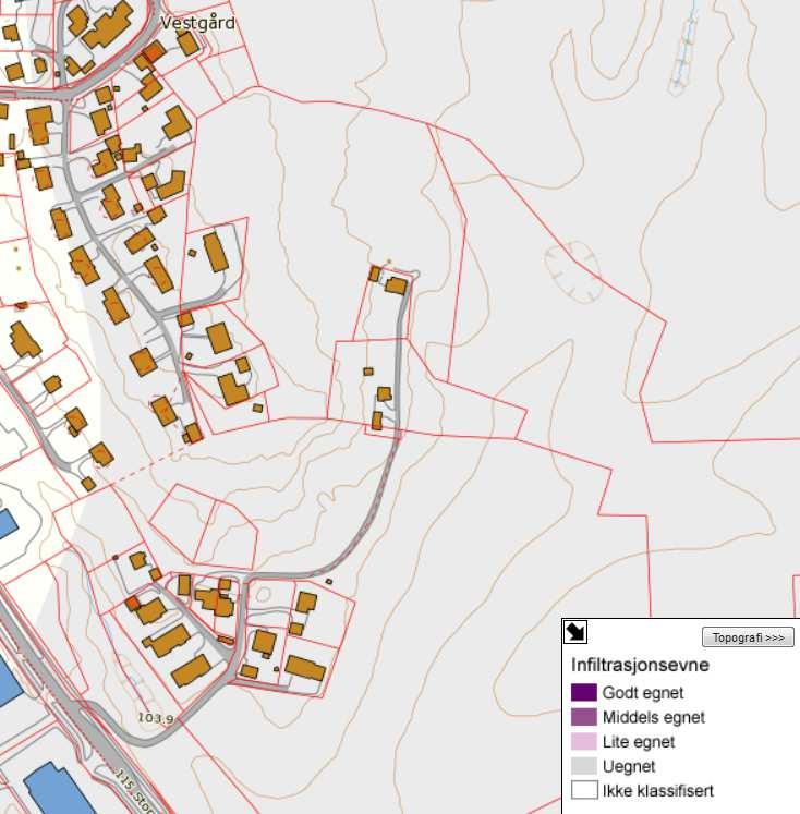 Å infiltrere den samlede nedbørsmengden for hele planområdet er derfor en