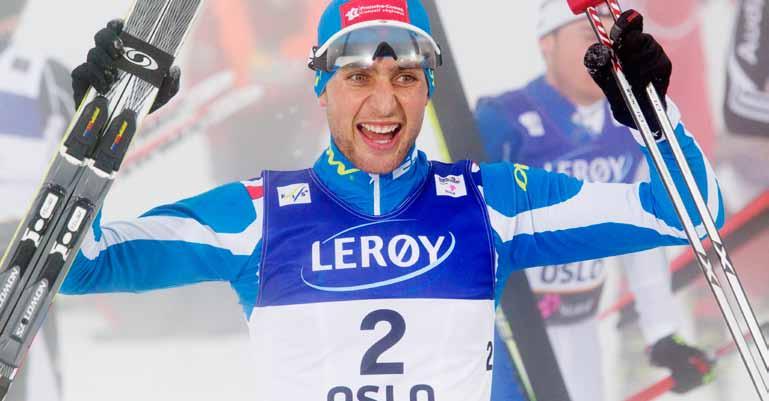 Lerøy profilerte seg godt under Ski VM i Holmenkollen i 2011. Her er franske Jason Lamy Chappuis som vant gull i kombinert langrenn.