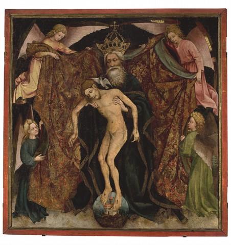 A Victorious Confidence - is basically on two well known motive from the history of art. The Mercy Seat, often named The Holy Trinity and Pietà. The Italian word Pietà can be translated into piety.
