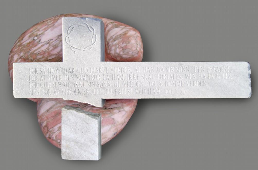 Johannes Evangelium 3, 16 - John 3.16 marmor/marble - ca.